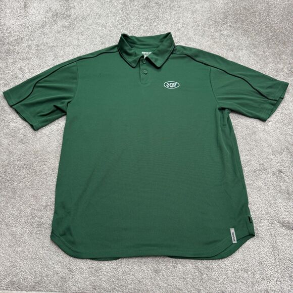 Reebok New York Jets NFL Polo Shirt Mens Small Green Short Sleeve Performance - Picture 1 of 13